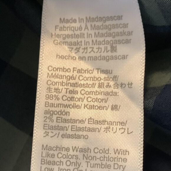 J Crew Shirt Mens Medium Blue Green Flex Washed Slim Untucked Button Down Plaid - Picture 3 of 7